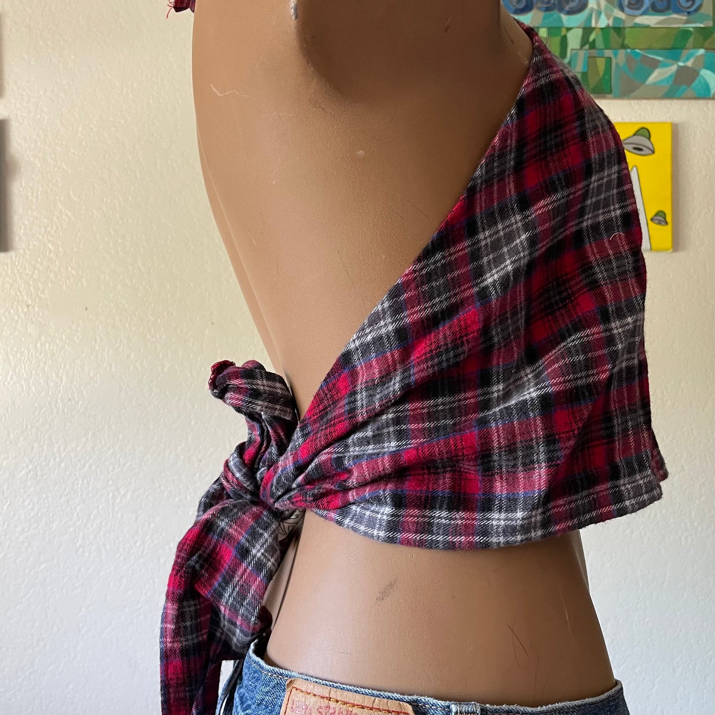 Plaid Halter Top