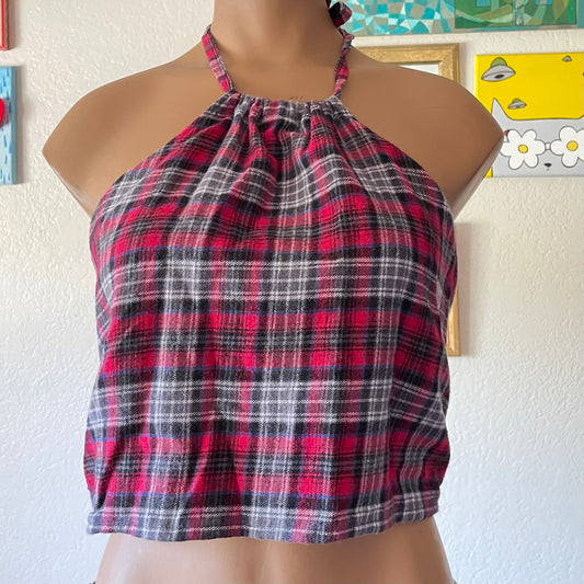 Plaid Halter Top