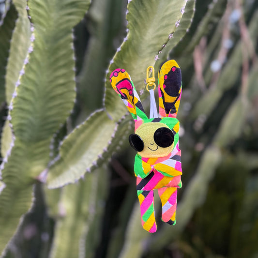 Neon Bunny Keychain
