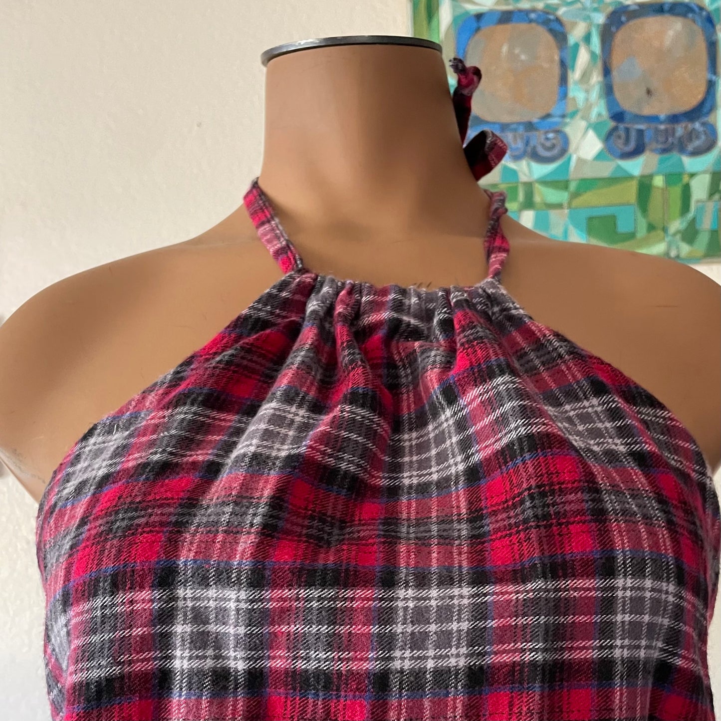 Plaid Halter Top